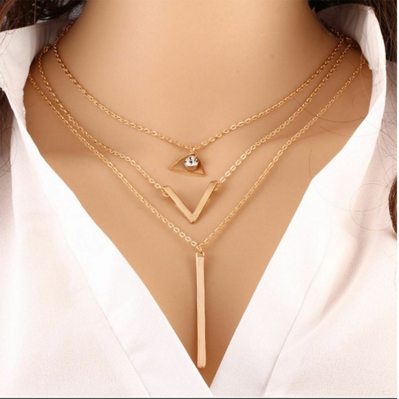 Jewelry - ???? Gold Multi Layered Tiered Necklace NWT